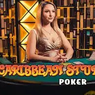 Caribbean Stud Poker slot visual from Evolution available on shelbyspincasino.net