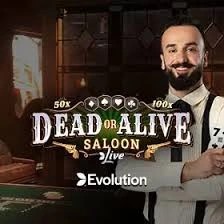 Enjoy Dead or Alive: Saloon by Evolution – logo hosted on shelbyspincasino.net